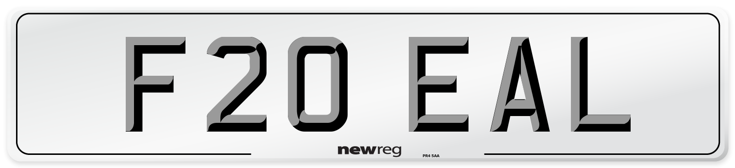F20 EAL Number Plate from New Reg